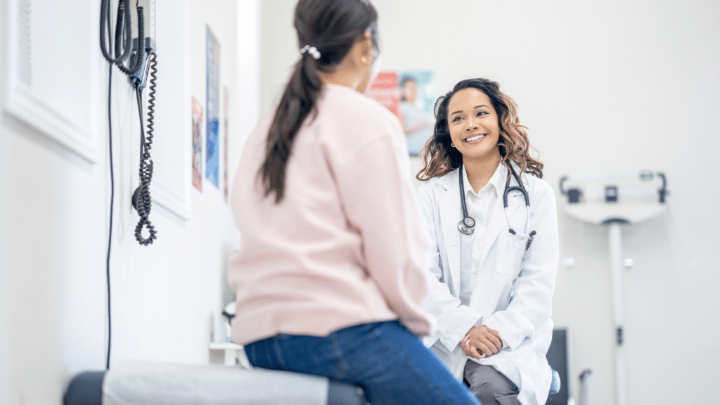 Doctor and patient consultation.