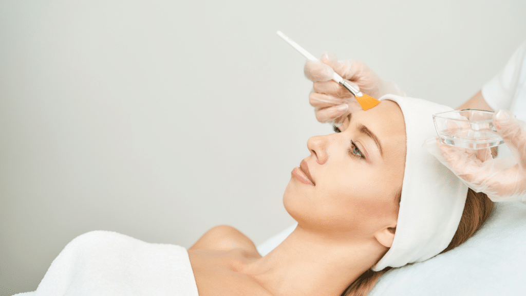 Woman getting skincare treatment.