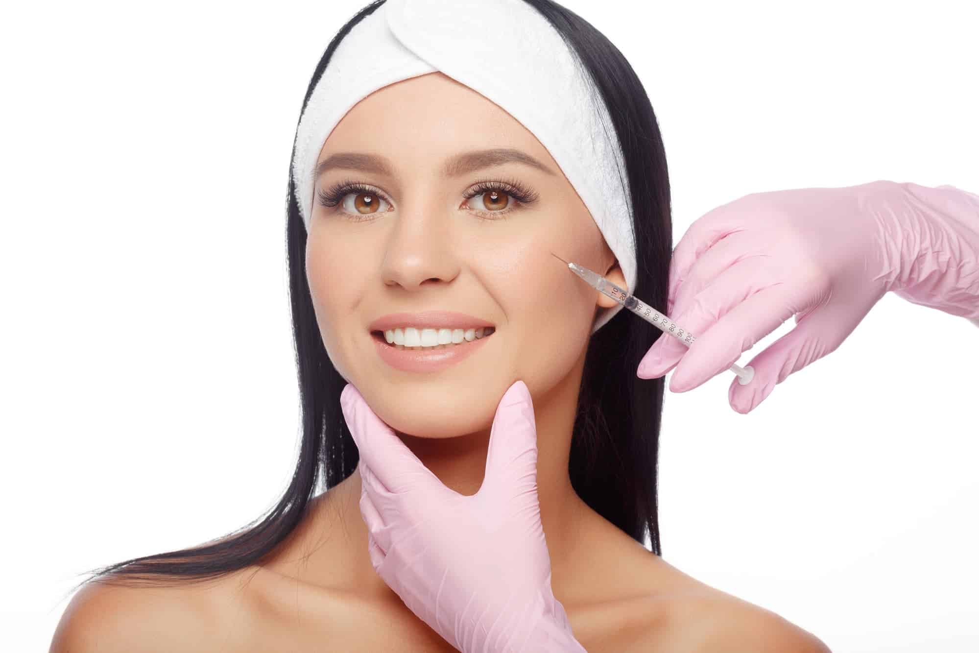 woman getting apple cheek filler treatment